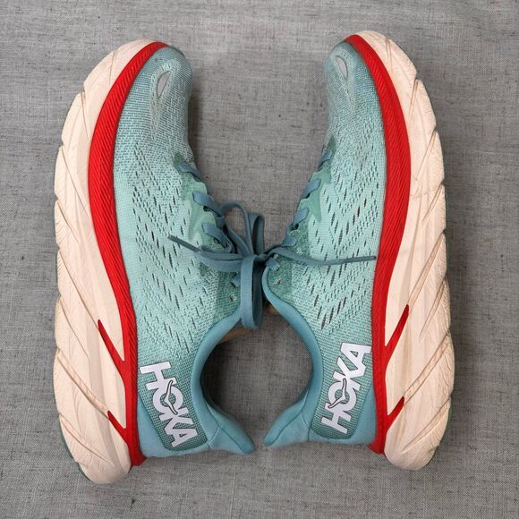 Hoka‎ One One Clifton 8 Shoes Blue & Red Mesh Running Lace Up Women's 7 - Picture 11 of 11